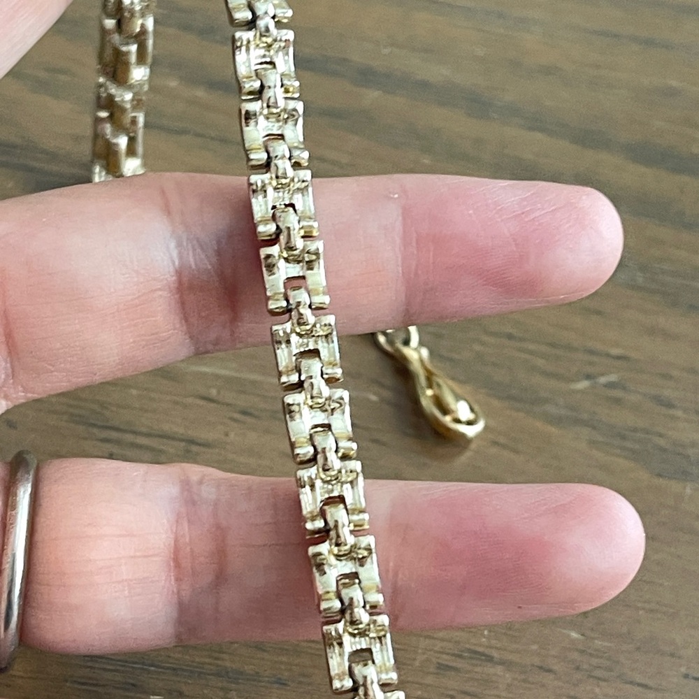 Coro Gold Tone Chunky Link Choker Necklace Vintage Costume Jewelry Adjustable